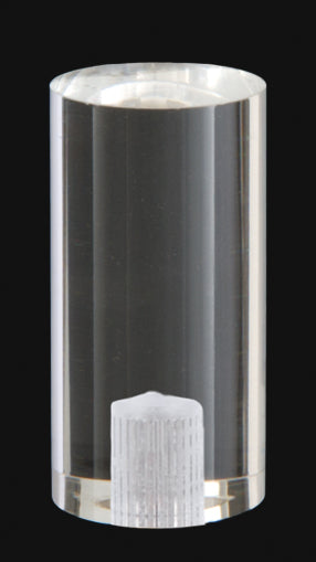 1-15/16" Tall x 1-3/4" Diam Cylinder-Shaped Acrylic Cylinder Finial 1/4-27F Tap (11327)
