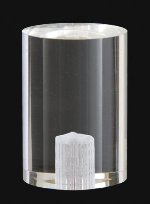 1-1/2" Tall x 1-1/4" Diam Cylinder-Shaped Clear Acrylic Cylinder Finial 1/4-27F Tap (11328)