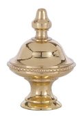 1" Diam x 1-7/16" Tall Solid Brass Lamp Finial Tap 1/4-27F Polished & Lacquered (11329)