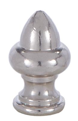 1-7/16" x 7/8" Diam Tall Acorn Shape Cast Brass Finial Nickel Finish 1/4-27 Tap (11336N)
