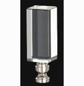 2-15/16" x 1" Clear Acrylic Lamp Finial Nickel Base 1/4-27IP Tap (11345N)