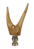 3-3/4" Tall x 2-1/16" Wide Antler Style Lamp Finial w/ Antique Brass Base 1/4-27F Tap (11366)