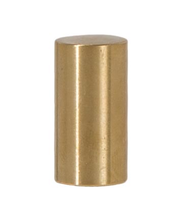 1" Tall x 1/2" Diam Drum Style Brass Lamp Finial Unfinished Brass 1/4-27F Tap (11370U)