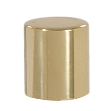 1" Tall x 7/8" Diam Drum Style Brass Lamp Finial Polished & Lacquered 1/4-27F Tap (11372)