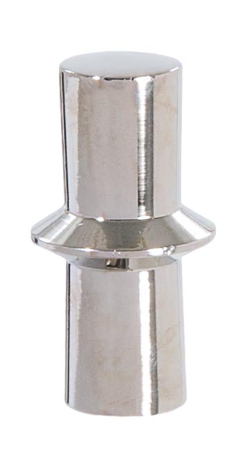 1-7/8" Tall x 15/16" Diam Bowtie Style Brass Lamp Finial Polished Nickel 1/4-27F Tap Bow Tie (11376N)