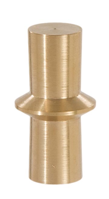 1-7/8" Tall x 15/16" Diam Bowtie Style Brass Lamp Finial Unfinished Brass 1/4-27F Tap Bow Tie (11376U)