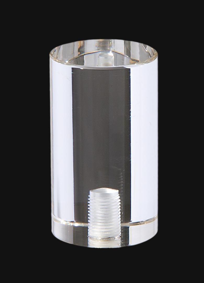 2-1/8" x 1-1/4" Diam Clear Acrylic Drum Style Lamp Finial (11382)