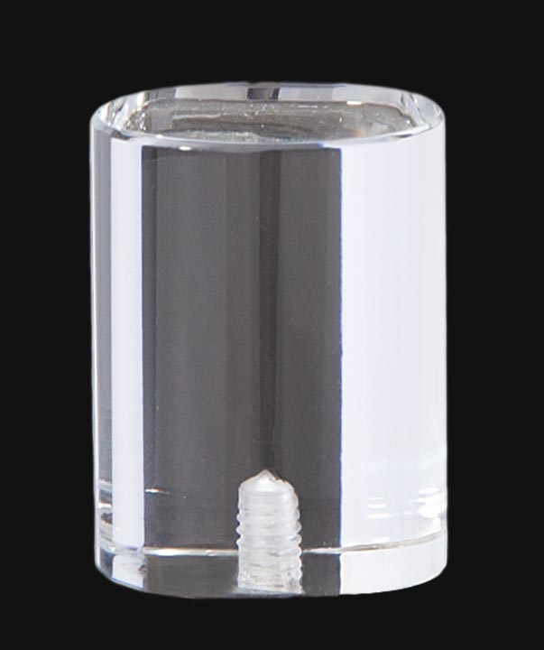1-7/8" Tall Clear Acrylic Oval Drum Lamp Finial 1/4-27F Tap (11387)