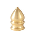 7/8" Tall x 1/2" Diam Small Cone Finial Unfinished Brass Tap 1/4-27 tap (11398U)