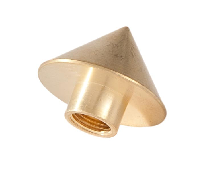 1" Tall x 1-3/16" Diam Unfinished Brass Cone Modern Finial or Knob Tap 1/8 IPS (11401U)