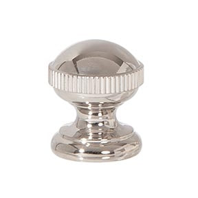 7/8 Inch Tall x 3/4" Diam Polished Nickel Finish Knurled Brass Ball Finial 1/4-27F (11411N)
