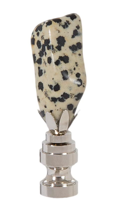 Stone Lamp Finial Dalmatian Jasper 2-1/2" Tall 1/4-27F Tap (11416N)