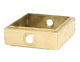 Unfinished Brass, 3" Square Center Ring with 2 Arm Holes (11593U)