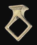 1-3/4" Tall Cast Brass Mission Style Loop with wire way, tap 1/8F (3/8" diameter), Unfinished (11715U)