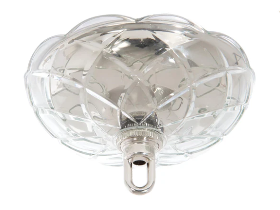 6 Inch Diameter Clear Crystal Canopy For Chandelier, Nickel Plated Brass Insert & Matching Screw Collar Hardware Kit (11759N)