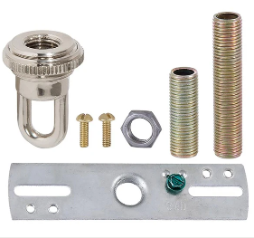 6 Inch Diameter Clear Crystal Canopy For Chandelier, Nickel Plated Brass Insert & Matching Screw Collar Hardware Kit (11759N)