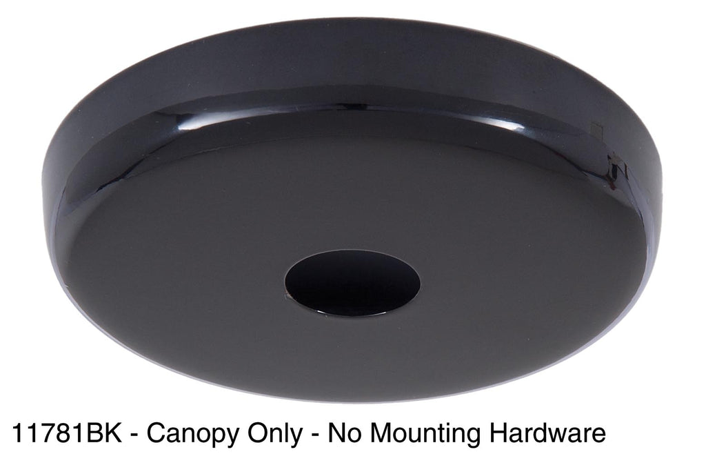 5" Diam. Black Finish Plain Rounded Canopy and Canopy Kits (11850BK)