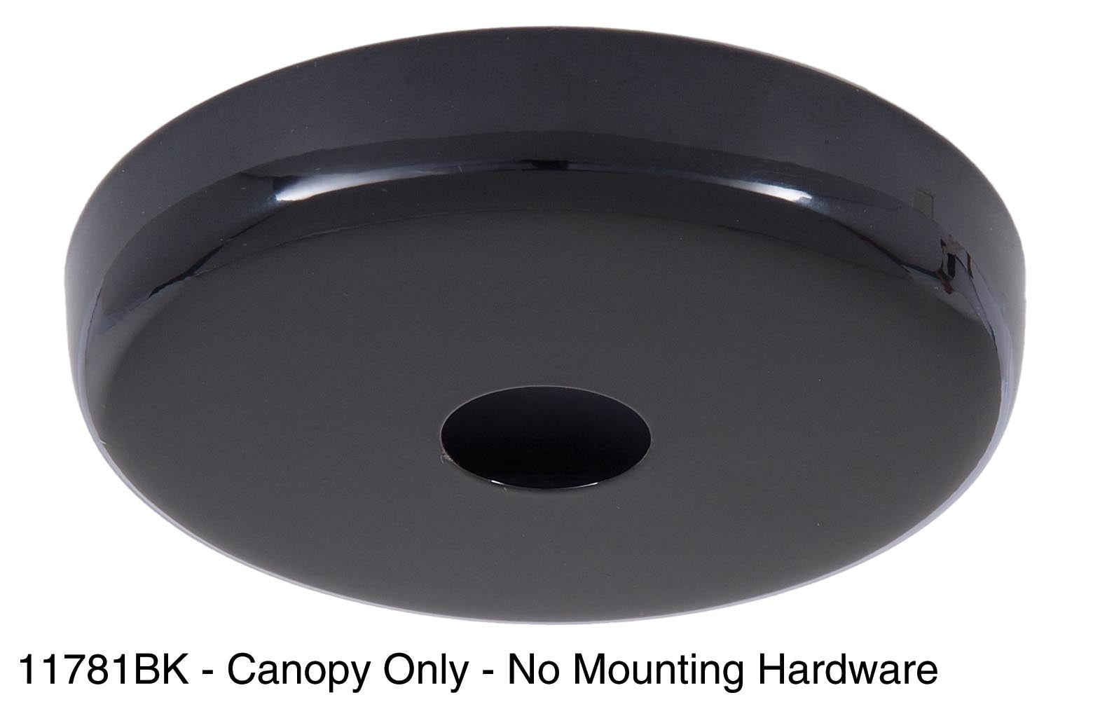 5" Diam. Black Finish Plain Rounded Canopy and Canopy Kits (11850BK)