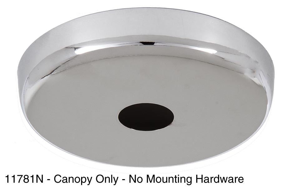 5" Diam. Nickel Finish Plain Rounded Canopy and Canopy Kits (11850N)