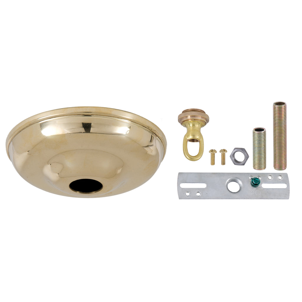 5-1/2" Unfinished Brass Canopy Kit with Mounting Hardware (11785U)