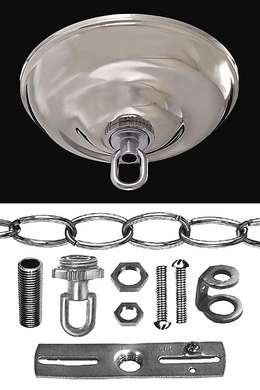 Solid Brass (Nickel Plated Shown) Canopy Kit, 5-1/2" dia. (11833)