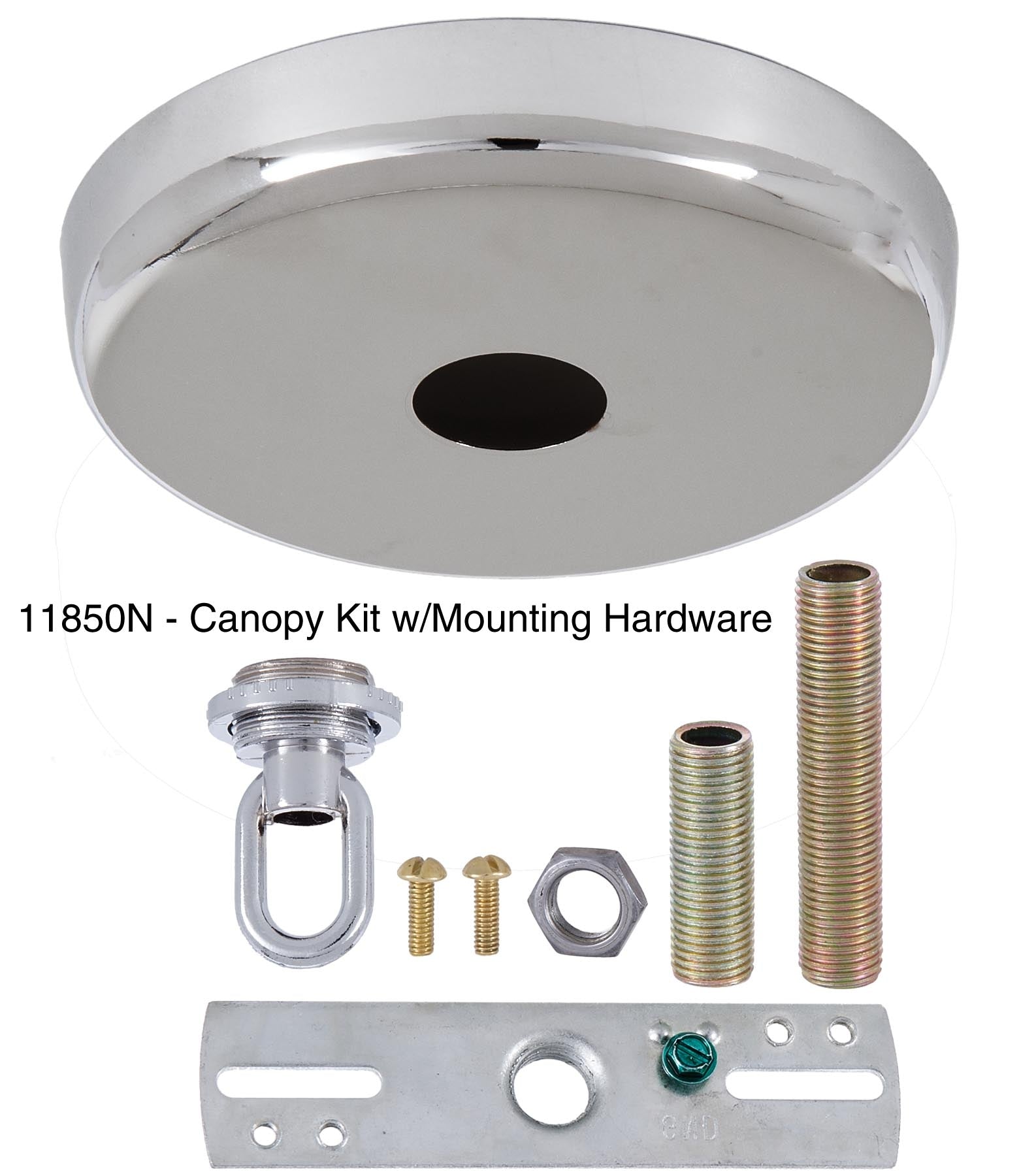 5" Diam. Nickel Finish Plain Rounded Canopy and Canopy Kits (11850N)