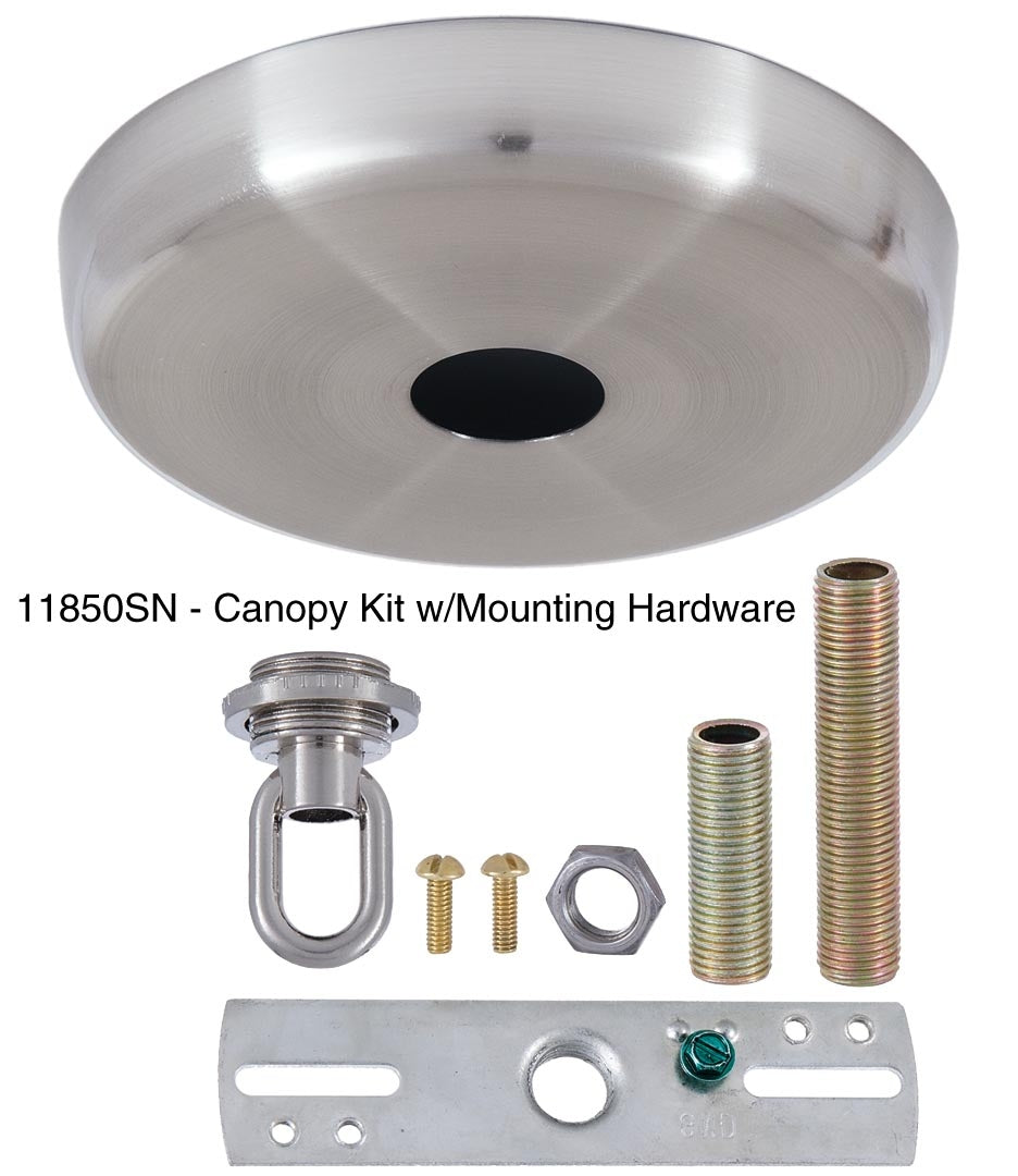 5" Diam. Satin Nickel Finish Plain Rounded Ceiling Canopy Or Canopy Kit (11850SN)