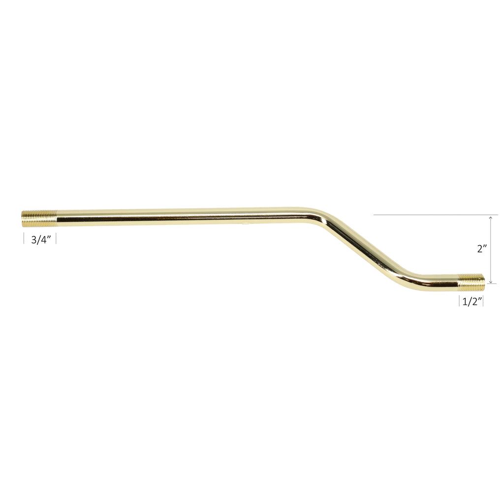 10" Bent Pipe 3/8" Diam., Figurine Assembly, Threaded both ends (12052)