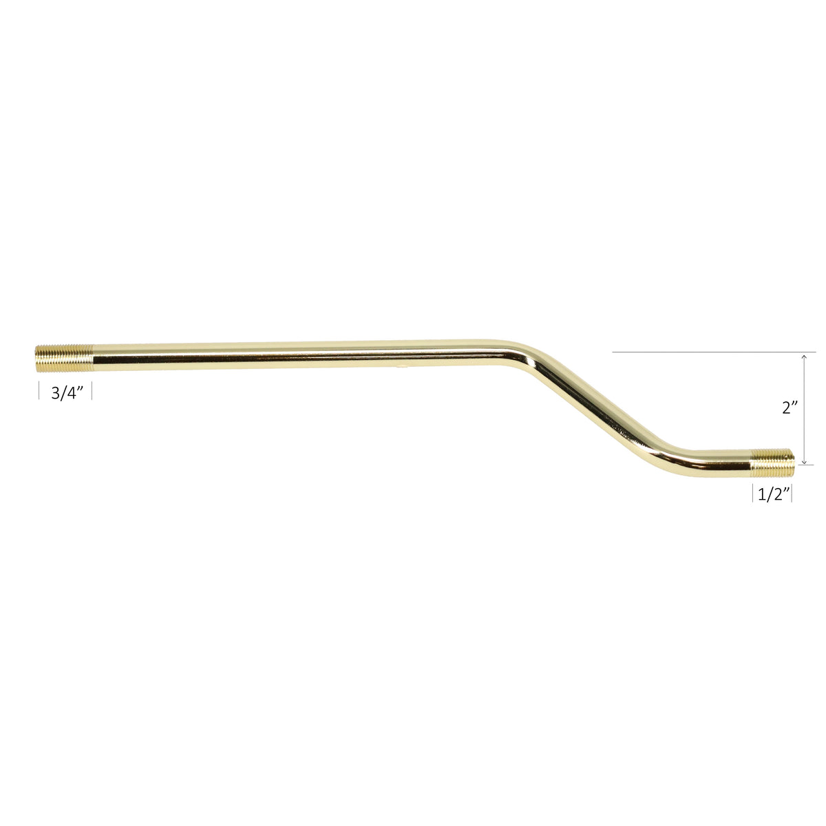 10" Bent Pipe 3/8" Diam., Figurine Assembly, Threaded both ends (12052)