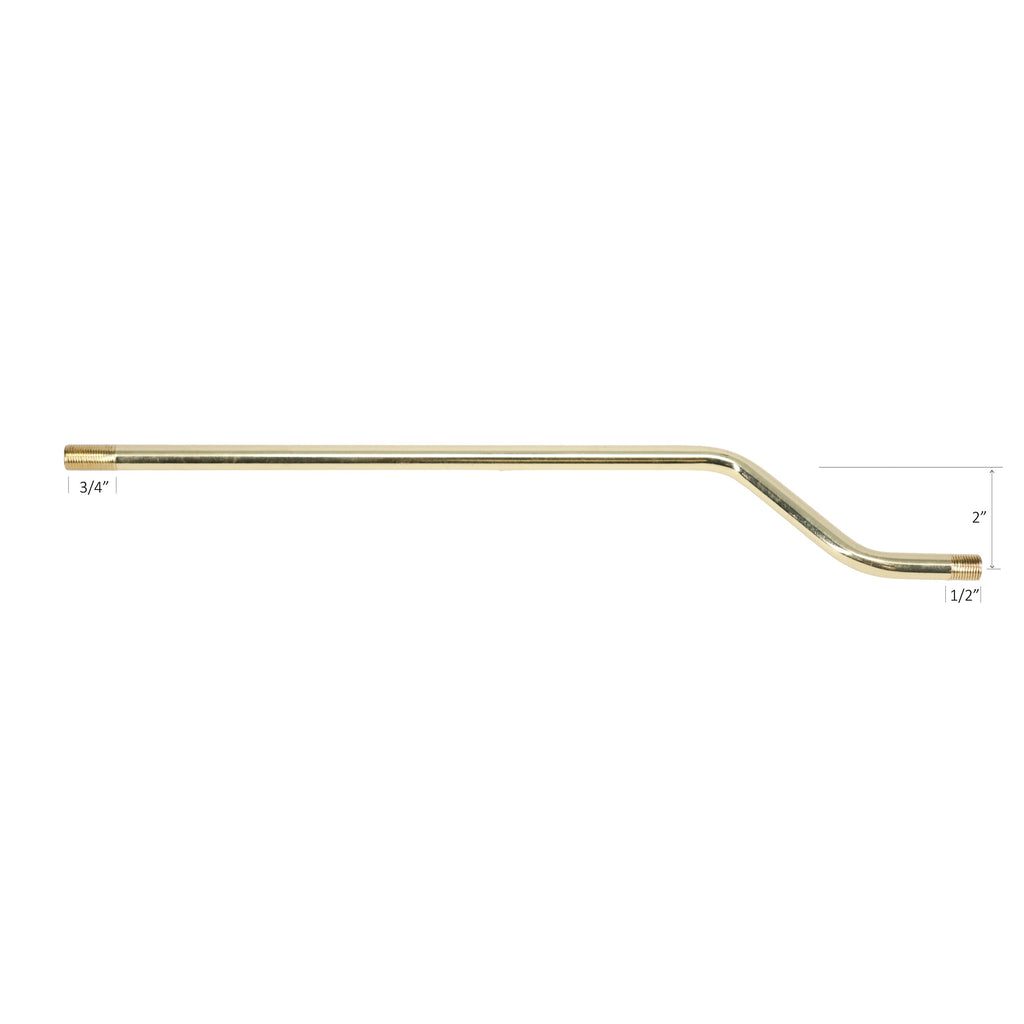 13" Bent Pipe 3/8" Diam., Figurine Assembly, Threaded both ends (12054)