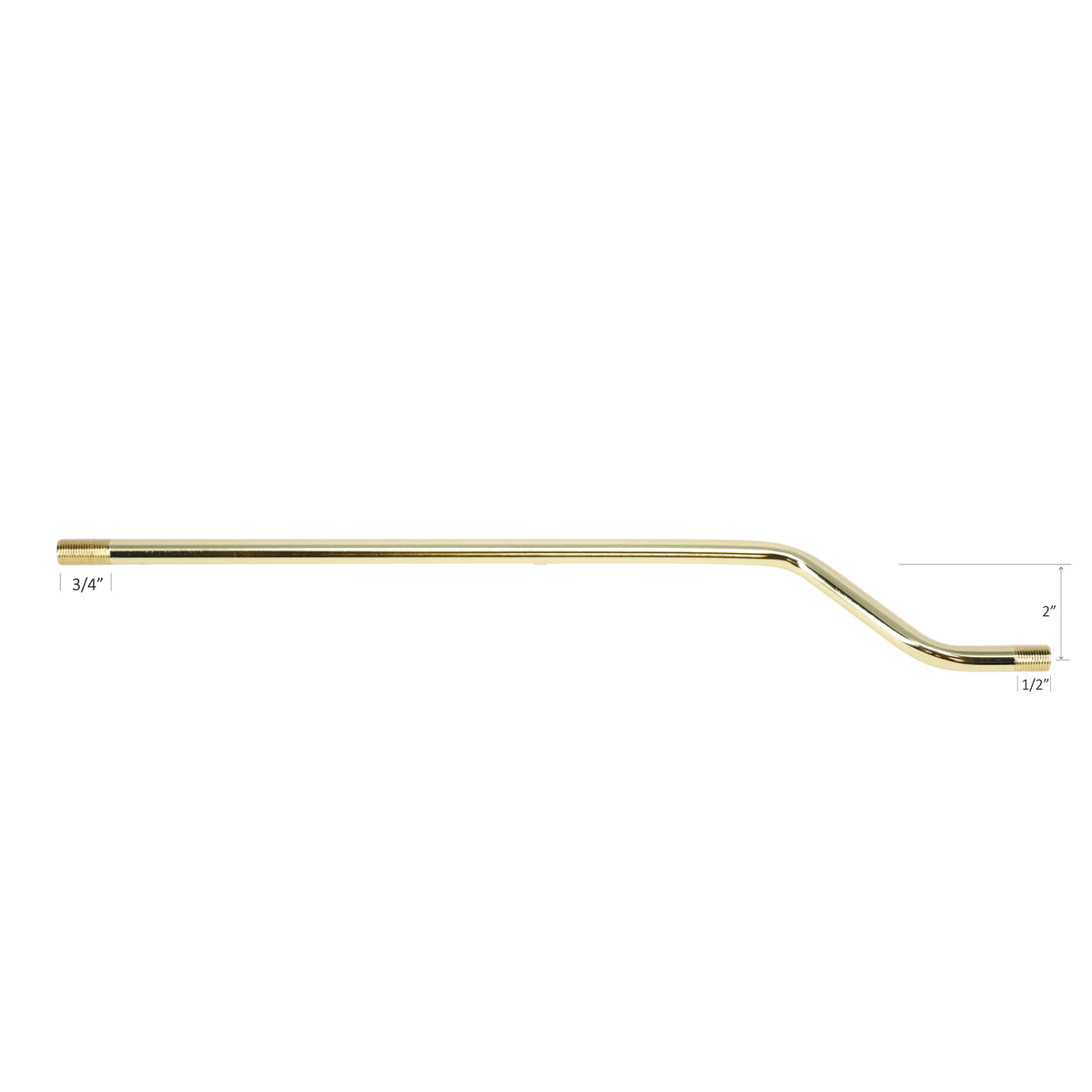 14" Bent Pipe 3/8" Diam., Figurine Assembly, Threaded both ends (12055)