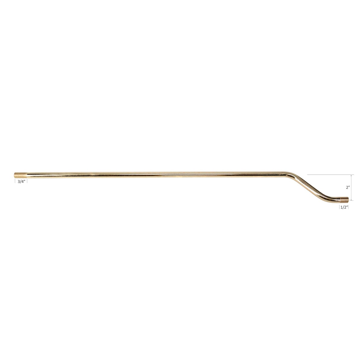 20" Bent Pipe 3/8" Diam., Figurine Assembly, Threaded both ends (12058)
