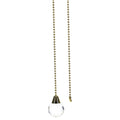 19" Length Brass Pull Chain Clear Glass Diamond Pattern Ball Pendant (15004)