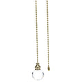 19" Length Brass Pull Chain Clear Glass Diamond Pattern Ball Pendant (15005)