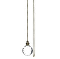 19-1/2" Length Brass Pull Chain Clear Glass Diamond Pattern Ball Pendant (15005L)