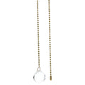 19" Length Brass Pull Chain Clear Glass Diamond Pattern Ball Pendant (15006)