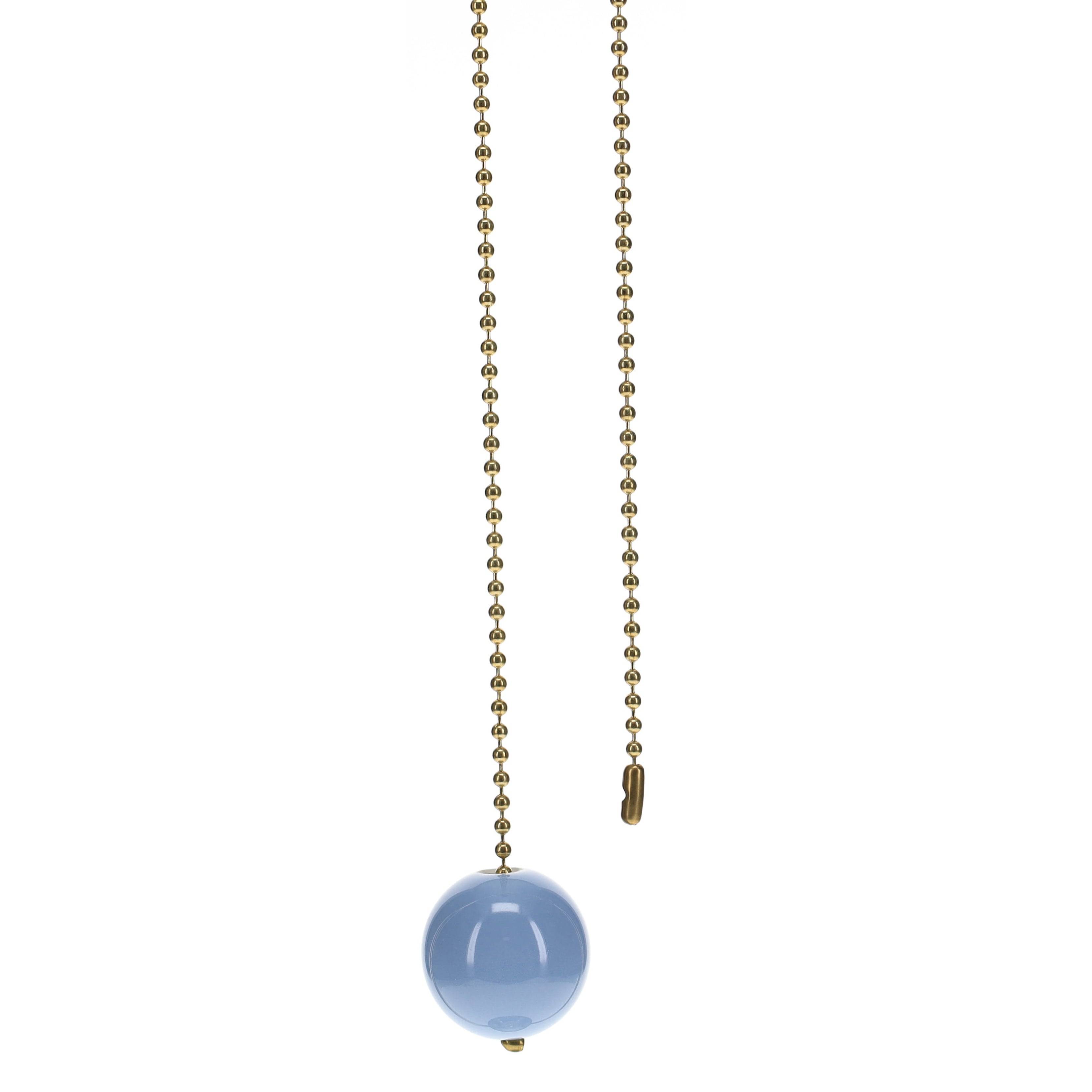 18" Length Brass Pull Chain Light Blue Ceramic Ball Pendant (15007)