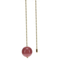 18" Length Brass Pull Chain Dark Pink Ceramic Ball Pendant (15008)