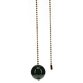 18" Length Brass Pull Chain Dark Green Ceramic Ball Pendant (15010)