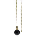 19" Length Brass Pull Chain Black Ceramic Ball Pendant (15011)