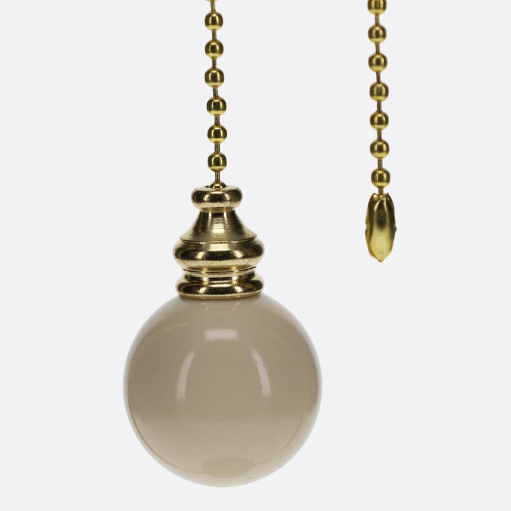 19" Length Brass Pull Chain Eggshell Ceramic Ball Pendant (15013)