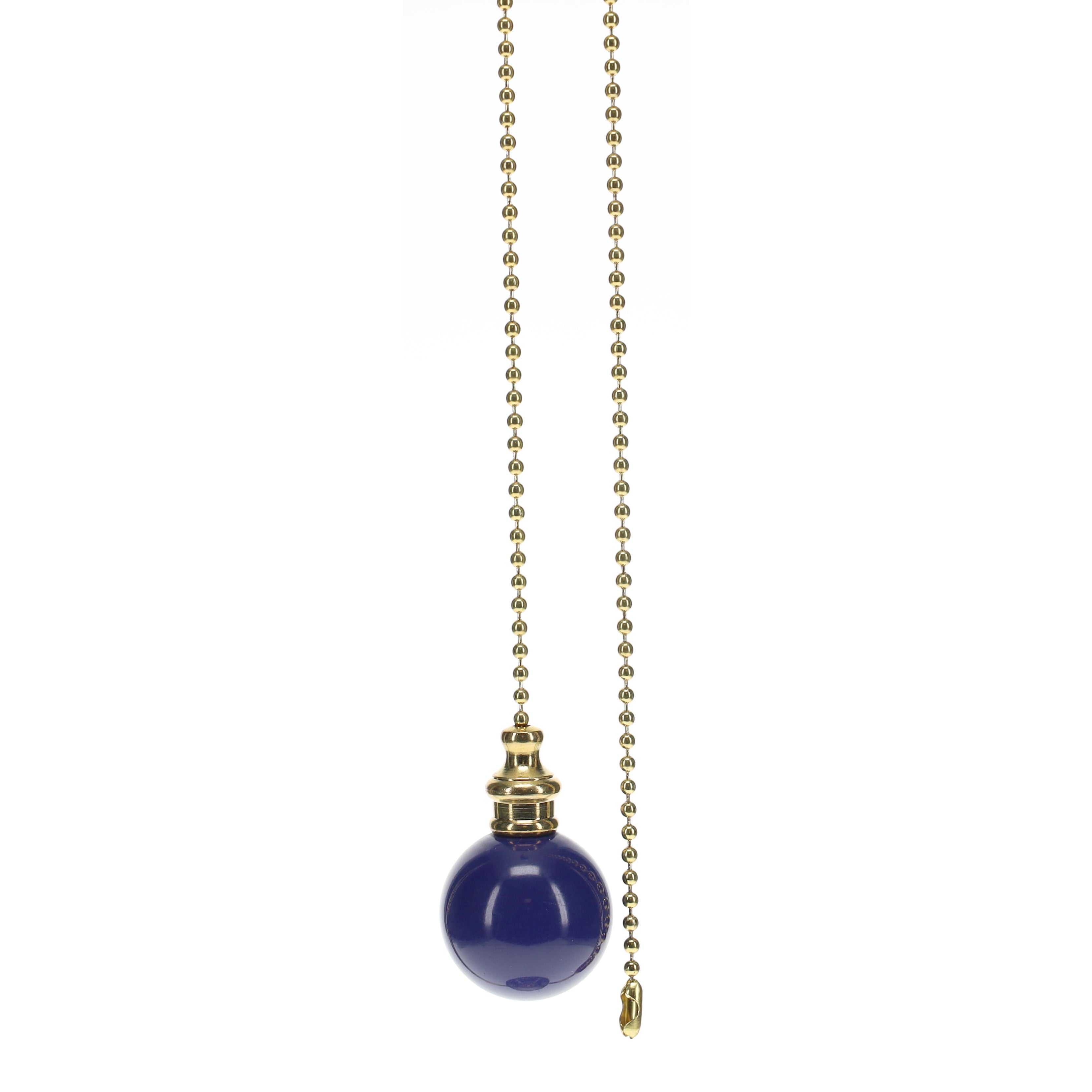 19" Length Brass Pull Chain Purple Ceramic Ball Pendant (15014)