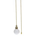 19" Length Brass Pull Chain White Ceramic Ball Pendant (15015)