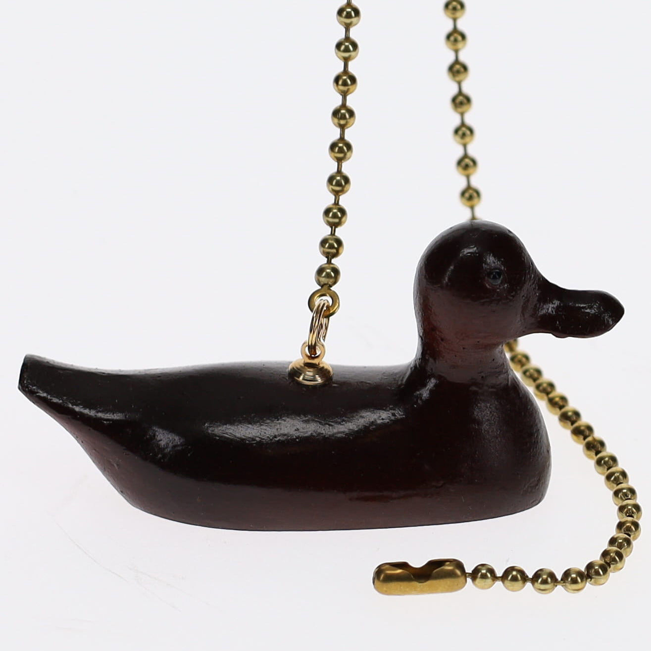 19-1/2" Length Brass Pull Chain Brown Duck Ceramic (15016)
