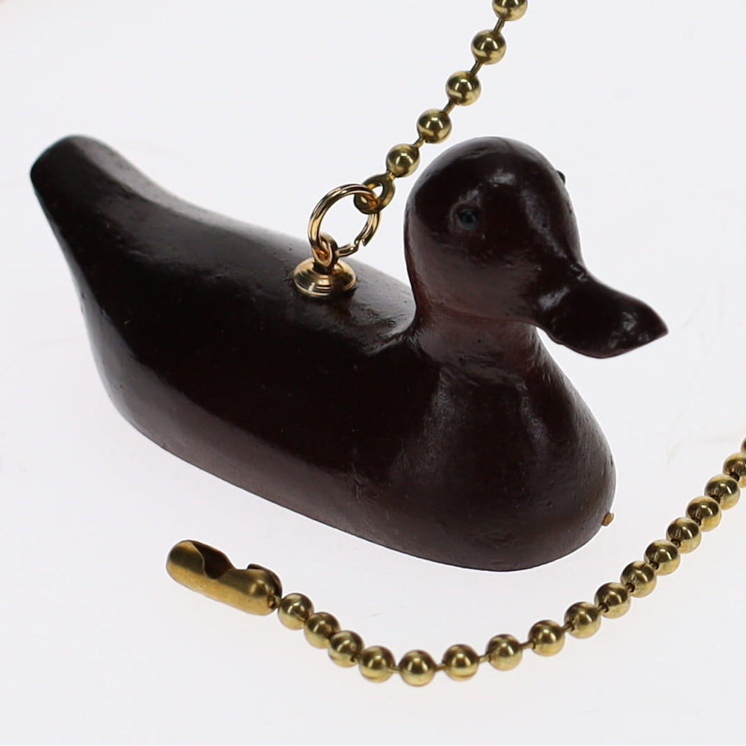 19-1/2" Length Brass Pull Chain Brown Duck Ceramic (15016)