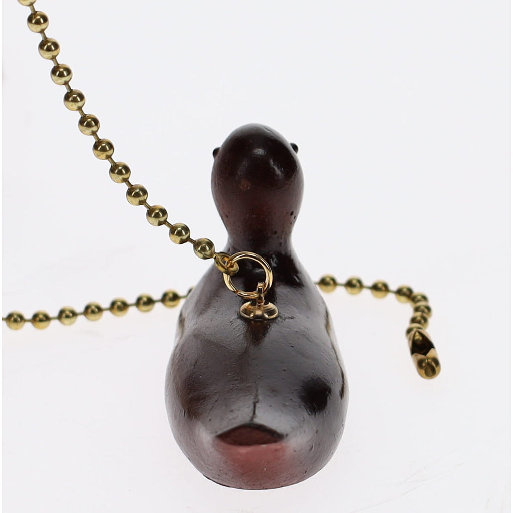 19-1/2" Length Brass Pull Chain Brown Duck Ceramic (15016)