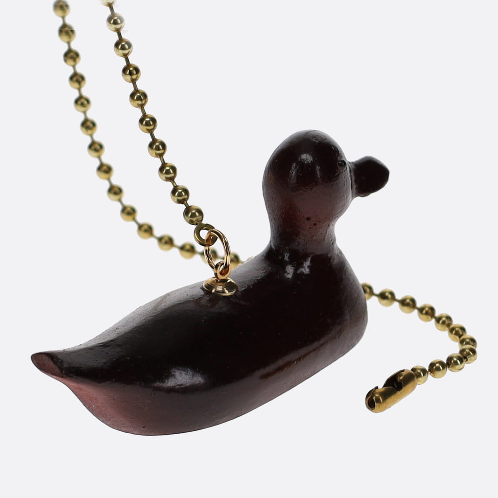19-1/2" Length Brass Pull Chain Brown Duck Ceramic (15016)