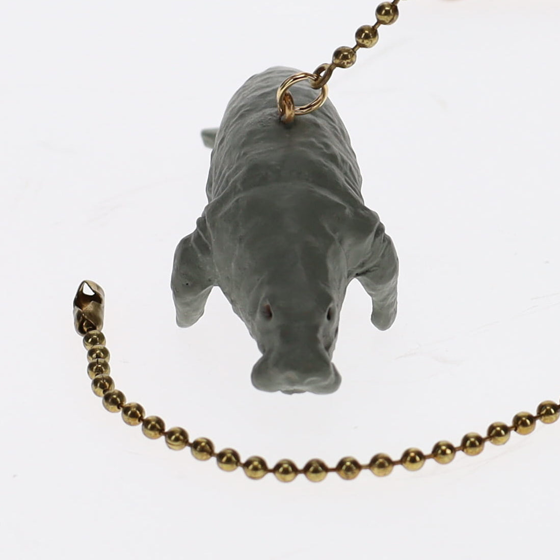 20" Length Brass Pull Chain Grey Ceramic Manatee (15022)