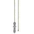 21" Length Brass Pull Chain White Chess Bishop (15027)