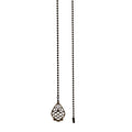 20" Length Brass Pull Chain Filigree Teardrop Pendant Rustic Bronze (15028B)